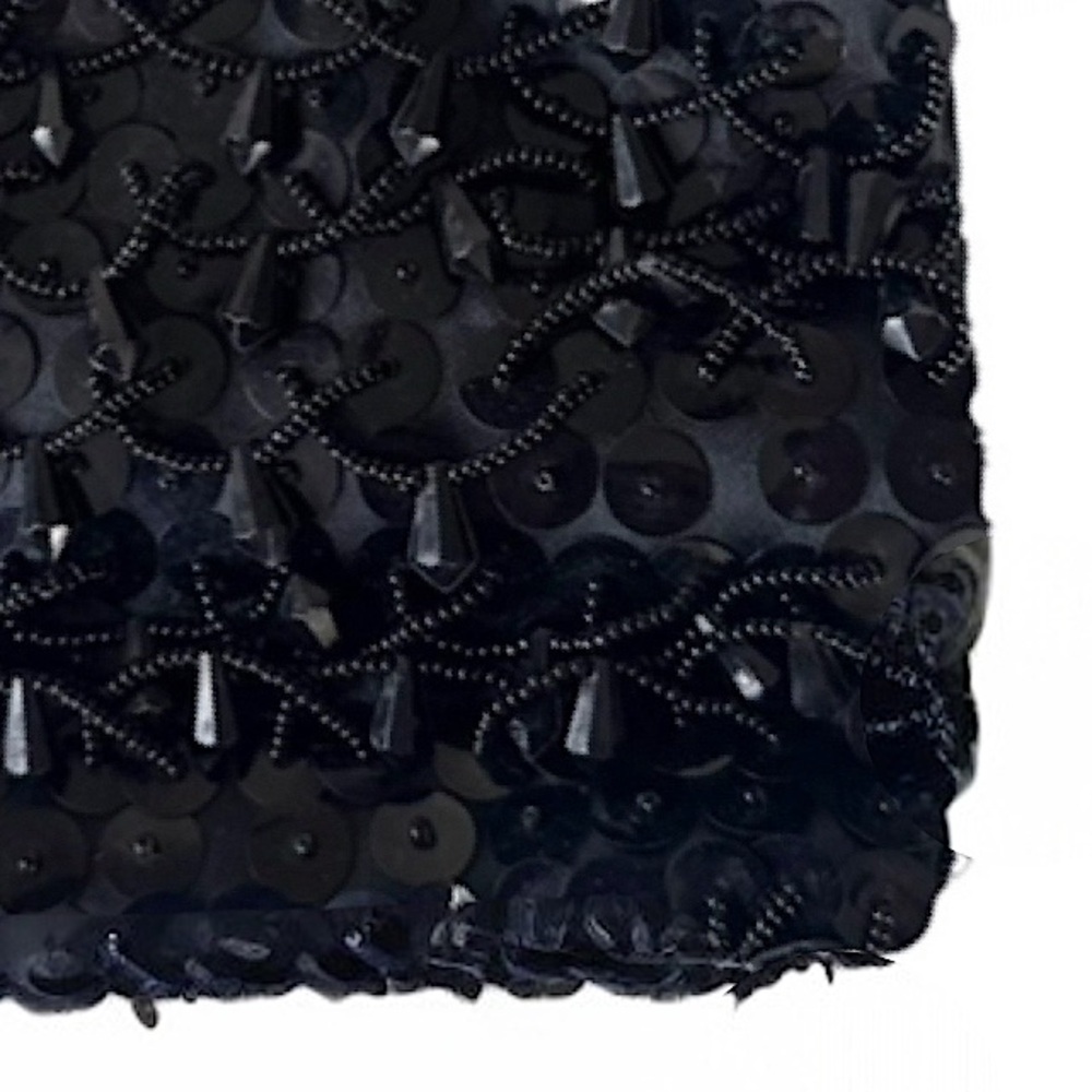 Vintage Beaded Sequined Evening Bag Black - Picture 4 of 6